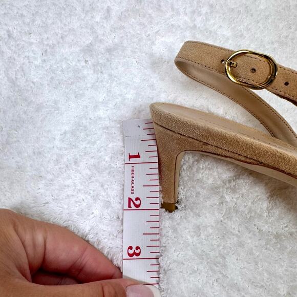 Stuart Weitzman Women's 50 Pointed Toe Kitten Heel Pumps Tan Suede 8 38.5 - Picture 11 of 12